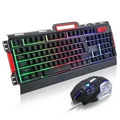 SEISA - Teclado y Mouse Gamer Mecánico Retroiluminado K33 con Led RGB DPI 3200
