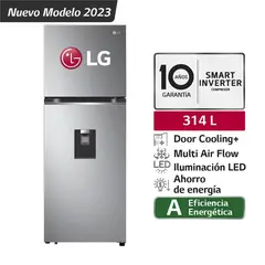 LG - Refrigeradora GT31WPP 314L Top Freezer con Door Cooling Plateado
