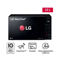 LG - Horno Microondas MH6536GIS EasyClean 25L Negro