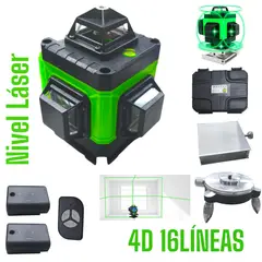 OEM - Nivel Láser Verde 16Líneas Autonivelación Recargable con 2 Baterías