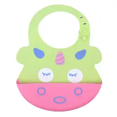 GENERICO - Babero unicornio con bolsillo atrapa comida para bebe