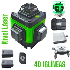 OEM - Nivel Láser Autonivelación Verde 16Líneas Recargable con 2 Baterías