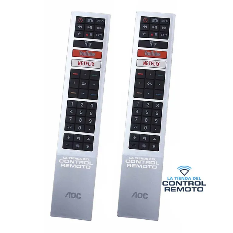 Control Remoto Tv Aoc Smart Plateado