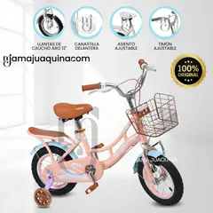 GRAND PRIX - Bicicleta Para Niña Aro 12 «PRIX DELUXE» Rose/celeste
