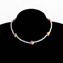 MANYA - Collar de Mini Perlas Flower Rainbow -