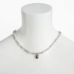 MANYA - Collar de Mostacillas Dije Corazón Humo -