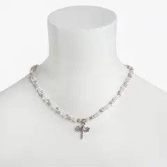 MANYA - Collar de Mostacillas Dije Libelula Palo Rosa -