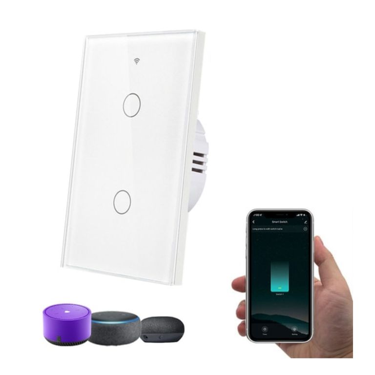 Interruptor Inteligente Wifi Doble Blanco