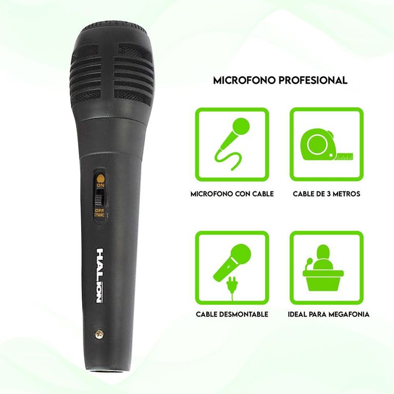 Micrófono HA-M54 Alámbrico Negro