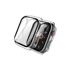 GENERICO - Case Bumper con Vidrio Incorporado para Apple Watch 45mm Transparente
