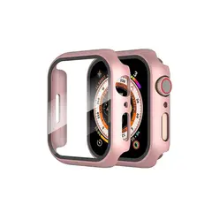 GENERICO - Case Bumper con Vidrio Incorporado para Apple Watch 38mm - Rosa