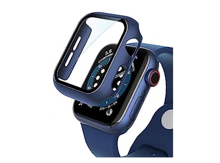 Case Bumper con Vidrio Incorporado para Apple Watch 45mm - Azul