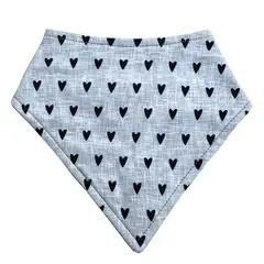 CHILLAX - Babero bandana Hearts on grey para bebé