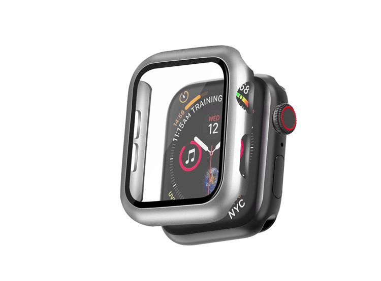 Case Bumper con Vidrio Incorporado para Apple Watch 44mm - Plata