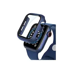 GENERICO - Case Bumper con Vidrio Incorporado para Apple Watch 38mm - Azul