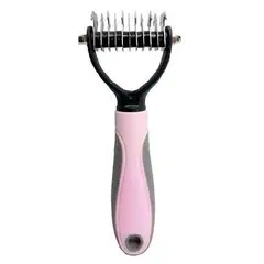 GENERICO - Peine Deslanador Desmotador para perro y gato - Rosado