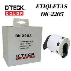 GENERICO - Etiqueta Compatible Dteck Color DK-2205 para BROTHER