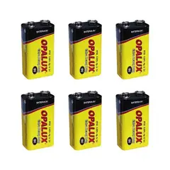 OPALUX - Kit 6 Baterías 9V BAT9V100-6