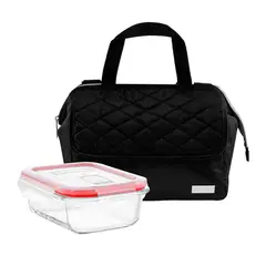 PYREX - Lonchera Ejecutiva Negra Termica + Taper 500ml - 300362-300315