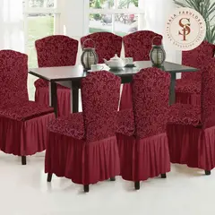 SALA FABULOSA - Funda de silla 8 piezas - Guinda - Alto relieve espiral