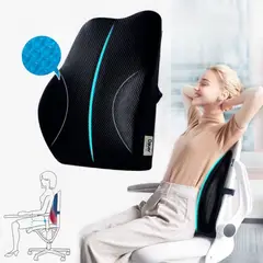 DAUER - Cojín Respaldar Lumbar Ergonómic Viscogel + Bambu Refrescante Bolsillo