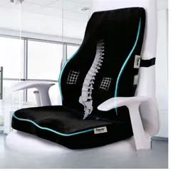 DAUER - Duo Cojín Asiento y Respaldar Viscogel + Bambu para Silla Auto Negro