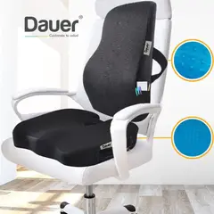 DAUER - Duo Cojines Viscoelástico con Gel+Bambu Incluye LUMBAR y ASIENTO