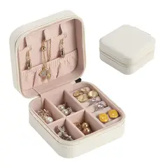 GENERICO - Mini Joyero Portátil Con Cierre de 10x10x5cm