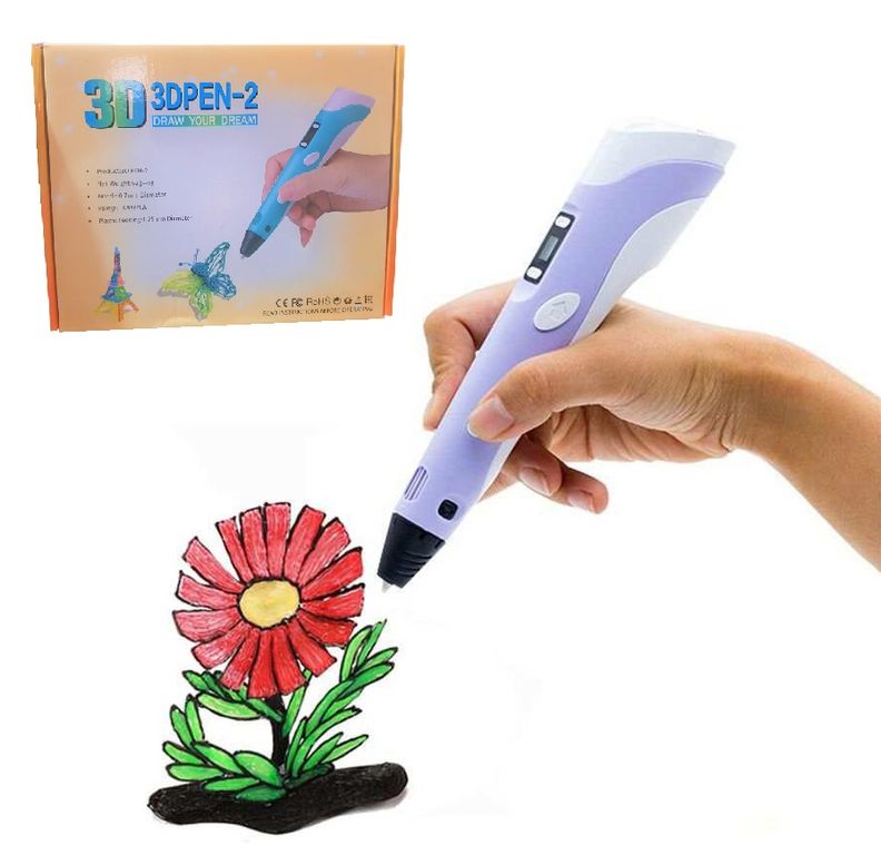 Lápiz lapicero 3D portátil impresión manual - Morado
