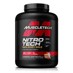 MUSCLETECH - NITROTECH 100% WHEY GOLD STRAWBERRY SHORTCAKE 5lb