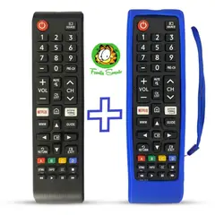 GENERICO - Control Remoto Genérico Para tv Samsung Botón Amazon + Funda Azul