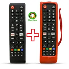 GENERICO - Control Remoto Para tv Samsung Botón Amazon + Funda Roja