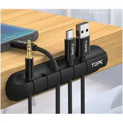 TOPK - Organizador de Cables para Escritorio Negro