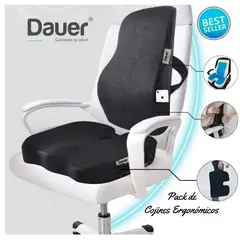 DAUER - Duo Cojines Viscoelástico Gel + Bambu incluye LUMBAR y ASIENTO