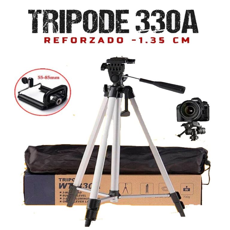 Tripode 135cm Portatil Ajustable Camara y Telefono Parante Con Funda