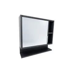 Pelikano - Mueble organizador de baño con espejo roble negro