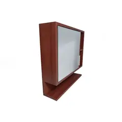 Pelikano - Mueble organizador de baño con espejo y repisa cedro natural