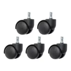 GENERICO - KIT DE 5 RUEDAS DE NYLON NEGRO