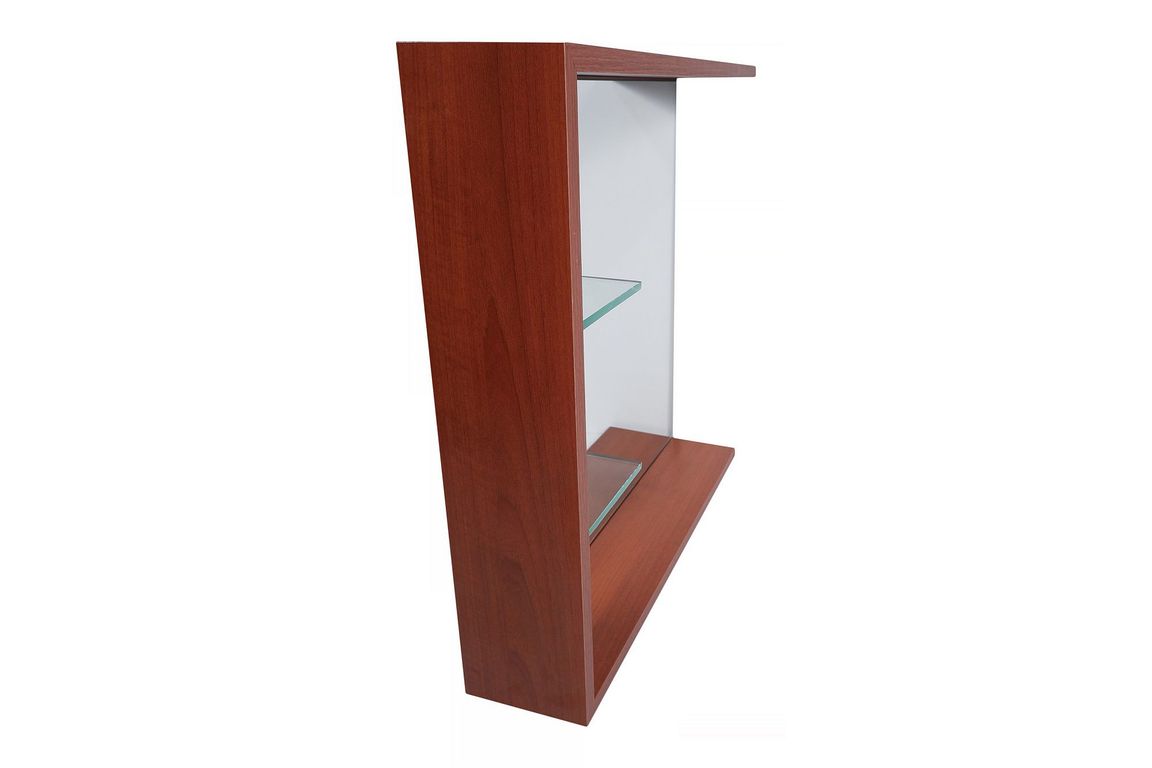 Espejo decorativo con repisa de vidrio cedro natural solido