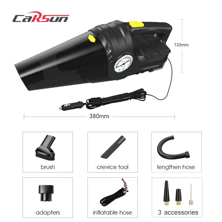 Aspiradora y Compresor para auto 2 en 1. Compresor portatil