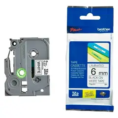 BROTHER - Cinta Laminada TZE-211 6mm De Ancho - Fondo Blanco