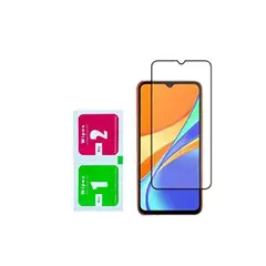 GENERICO - Pack X2 Micas Vidrio Templado 9H para Xiaomi Redmi 9C Borde Negro