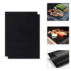 GENERICO - 2 Mat Lamina Antiadherente Teflón Parrilla Bbq Reutilizable Horno