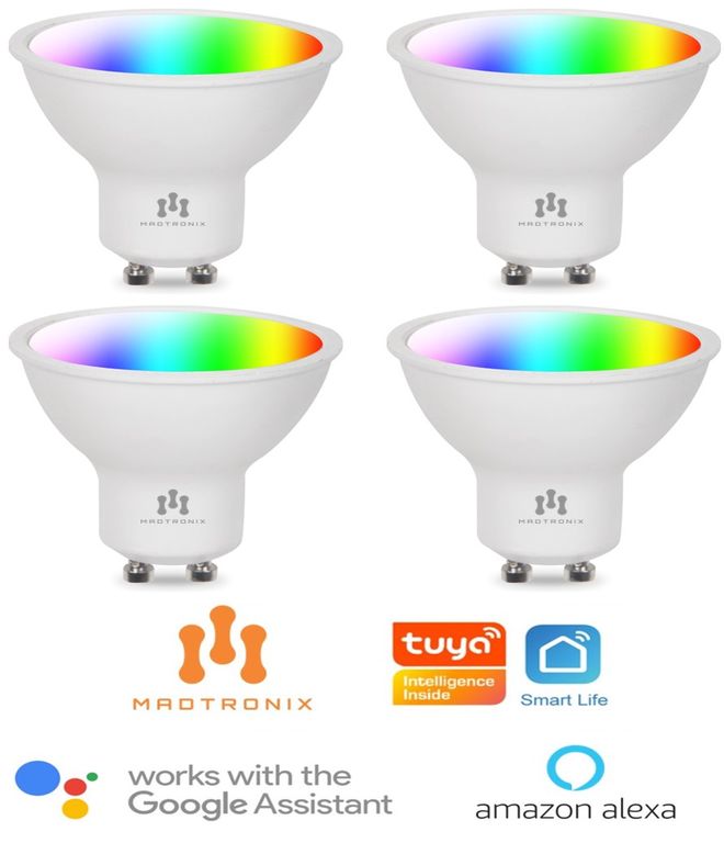 Dicroico Inteligente Wifi GU10 con Alexa y Google Pack x 4