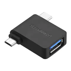 UGREEN - Adaptador OTG 2 en 1 USB C y Micro USB Macho a USB 3.0 Hembra