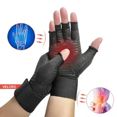 GENERICO - Guantes Compresión TALLA L - Fibra Cobre y Sujetador Velcro