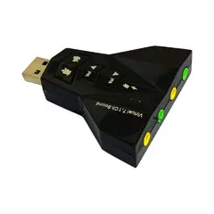 GENERICO - Tarjeta de Sonido USB 7.1 2 Mic y 2 Aud VIRTUAL7.1 TECH