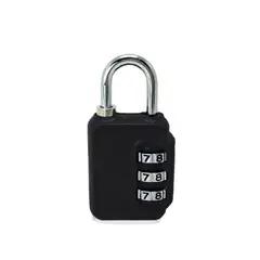 GENERICO - Candado con clave de 3 dígitos-Negro - 3 unidades.