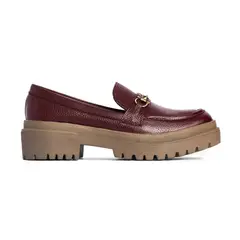 M'ANDINA - Mocasines de cuero Vienna Guinda