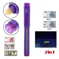 OEM - 2 Plumónes Detector de billetes falsos + Luz UV ORIGINAL